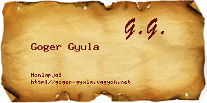 Goger Gyula névjegykártya