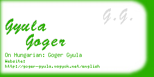 gyula goger business card